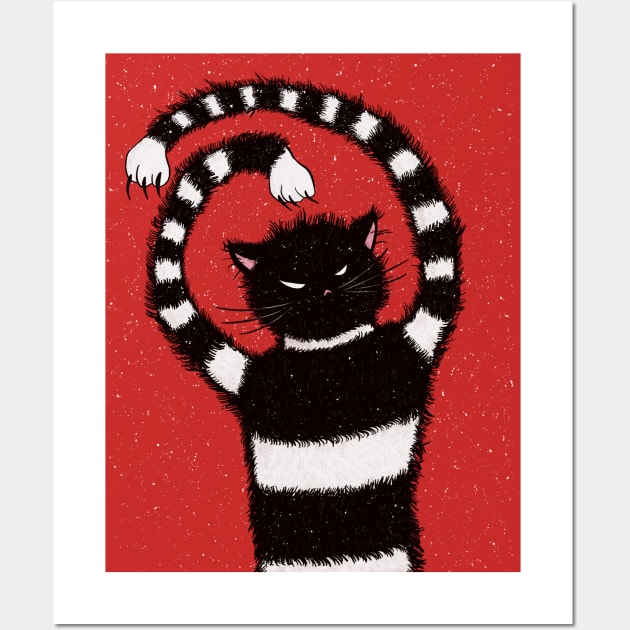 Evil Cat In Snowy Winter Wall Art by Boriana Giormova